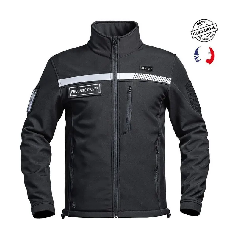 Veste Softshell SÉCU-ONE HV-TAPE Sécurité Privée noir