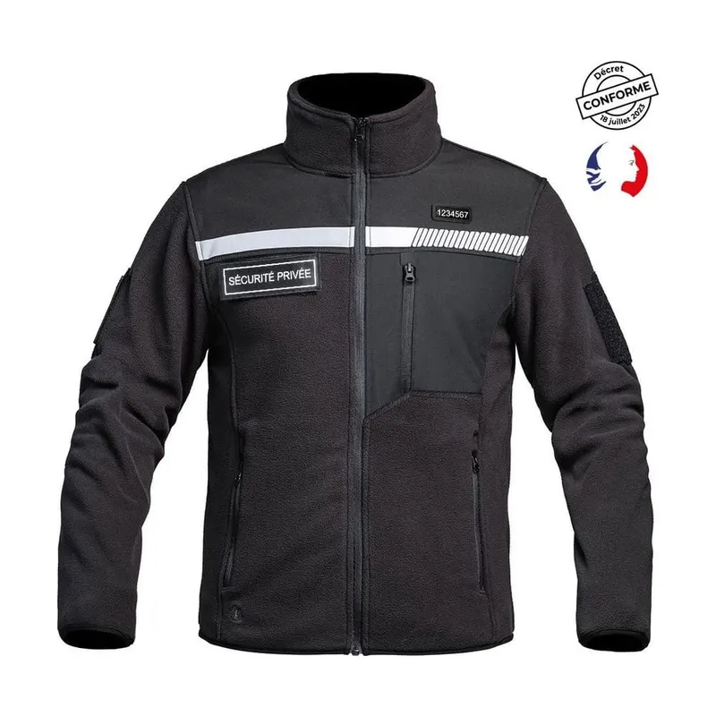 Veste Polaire SÉCU-ONE HV-TAPE Sécurité Privée noir