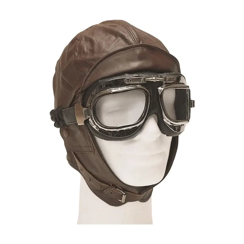 Casque cuir pilote