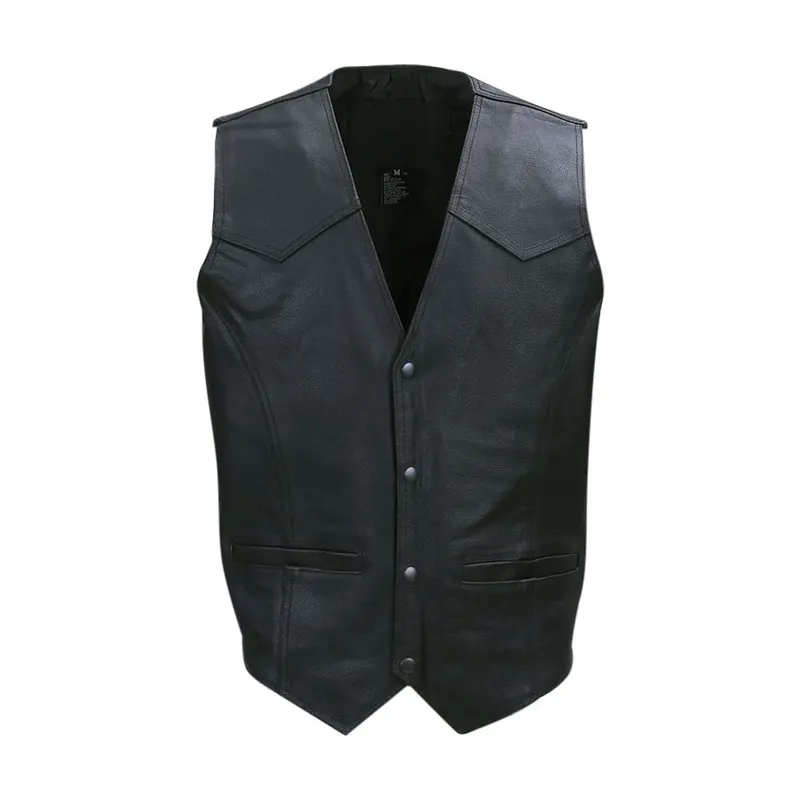 Veste De Cuir Sans Manches