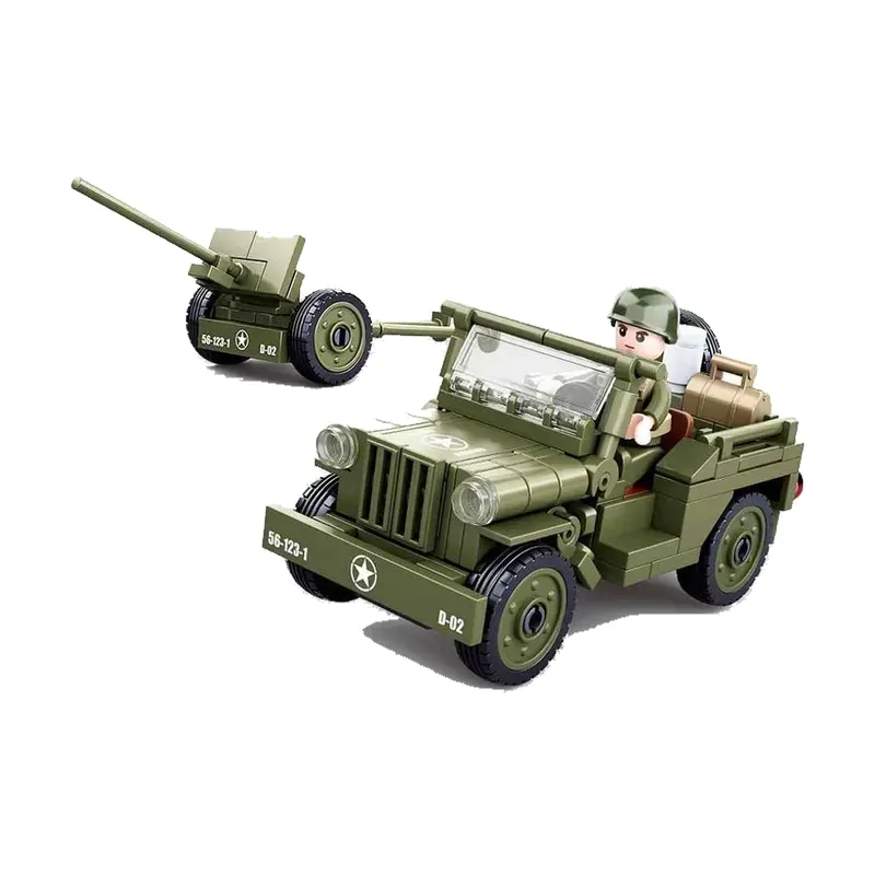 Jeep Alliée avec Canon Anti Aérien M38-B0853