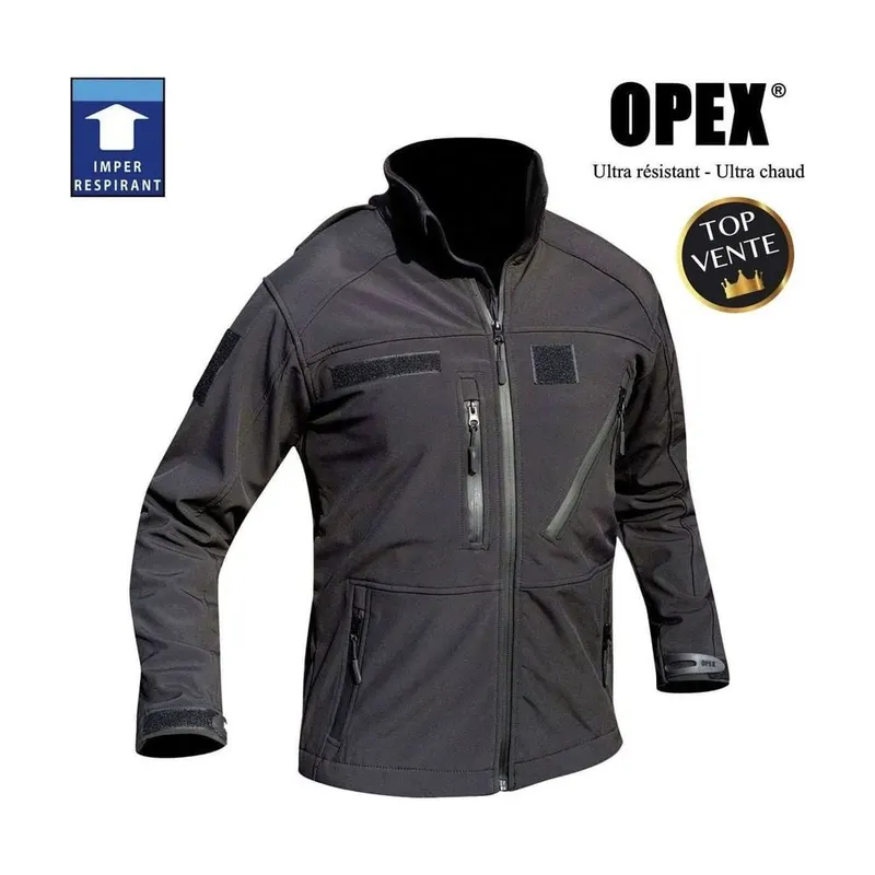 Blouson Softshell noir 3 couches DCA